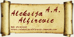 Aleksija Alfirević vizit kartica